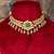 Gold plated  green stone kundan necklace in sterling silver