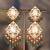 Gold plated multicolor polki jhumkas in sterling silver