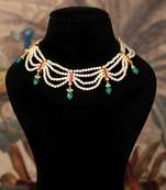 Gold plated  multicolor pearl necklace in sterling silver
