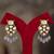 Gold plated blue beads jhumkas in sterling silver