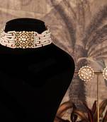 Gold plated  white peals necklace in sterling silver