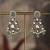 Gold plated green beads jhumkas in sterling silver