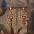 Gold plated multicolor polki jhumkas in sterling silver