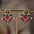 Gold plated multicolor polki jhumkas in sterling silver