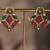 Gold plated multicolor polki jhumkas in sterling silver