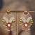 Gold plated multicolor polki jhumkas in sterling silver