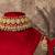 Gold plated  green stone kundan necklace in sterling silver