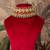 Gold plated  green stone kundan necklace in sterling silver