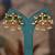Gold plated multicolor polki jhumkas in sterling silver