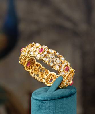 Gold plated  multicolor bangle in sterling silver 1