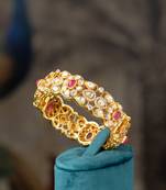 Gold plated  multicolor bangle in sterling silver