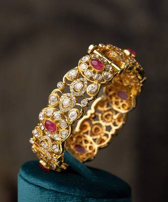 Gold plated  multicolor bangle in sterling silver 2