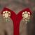 Gold plated green polki jhumkas in sterling silver