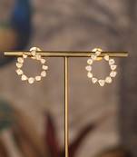 Gold plated polki studs in sterling silver
