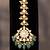 Gold plated  green beads maangtikka in sterling silver