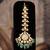 Gold plated  green beads maangtikka in sterling silver