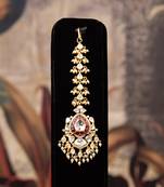 Gold plated kundan maangtikka in sterling silver