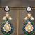 Gold plated multicolor polki jhumkas in sterling silver