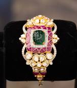 Gold plated  multicolor bangle in sterling silver