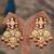 Gold plated red beads polki jhumkas in sterling silver