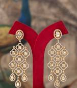 Gold plated polki jhumkas in sterling silver