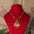 Gold plated  green stone kundan necklace in sterling silver