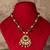 Gold plated  green stone kundan necklace in sterling silver