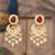Gold plated red stone jhumkas in sterling silver