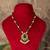 Gold plated  green kundan necklace in sterling silver