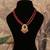 Gold plated  red stone  kundan necklace in sterling silver