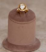 Gold plated kundan ring in sterling silver