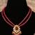 Gold plated  red stone  kundan necklace in sterling silver