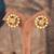 Gold plated multicolor polki studs in sterling silver