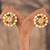 Gold plated multicolor polki studs in sterling silver