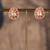 Gold plated pink stone polki studs in sterling silver