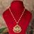 Gold plated  green stone kundan necklace in sterling silver