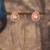 Gold plated pink stone polki studs in sterling silver