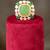 Gold plated  green stone kundan ring in sterling silver