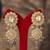Gold plated purple beads jhumkas in sterling silver