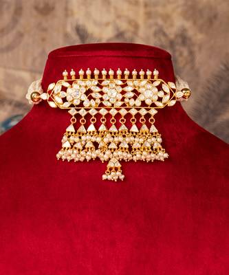 Gold plated   kundan necklace in sterling silver 3