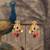 Gold plated multicolor polki jhumkas in sterling silver