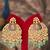 Gold plated blue beads polki jhumkas in sterling silver