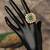 Gold plated  Green Stone kundan ring in sterling silver