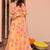  digital print georgette mustard lehenga with unstitched blouse and floral print jacket dupatta