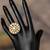 Gold plated kundan ring in sterling silver
