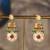 Gold plated multicolor polki jhumkas in sterling silver