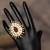Gold plated kundan ring in sterling silver