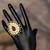 Gold plated kundan ring in sterling silver
