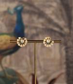 Gold plated polki studs in sterling silver