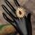 Gold plated kundan ring in sterling silver